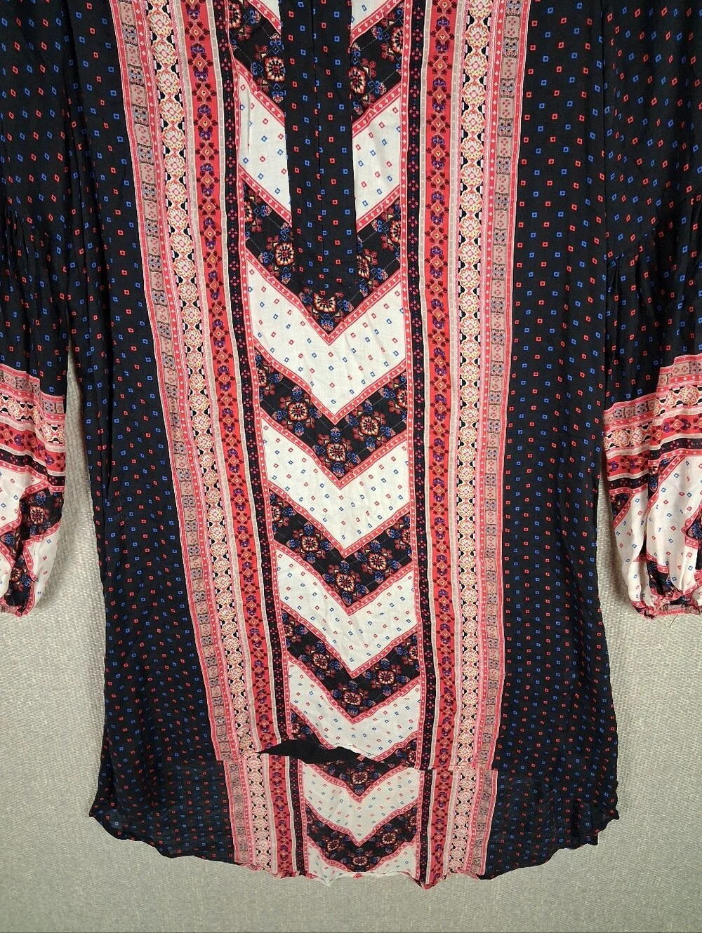 Free People Peacemaker Tunic Dress Size Small Black Combo High Low Boho Festival